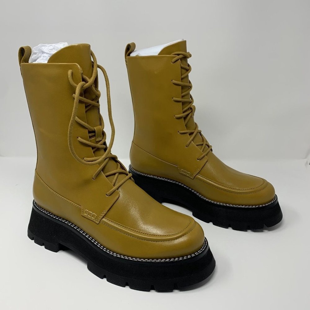 3.1 Phillip Lim Kate SP22-T808SEN Lace-Up Combat Boot Womens US 10.5 Honey S0425